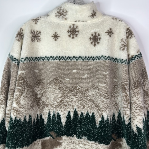 Vintage Black Mountain Outdoor Moose Mountains Full Zip Fuzzy Jacket Size Large - Picture 5 of 8